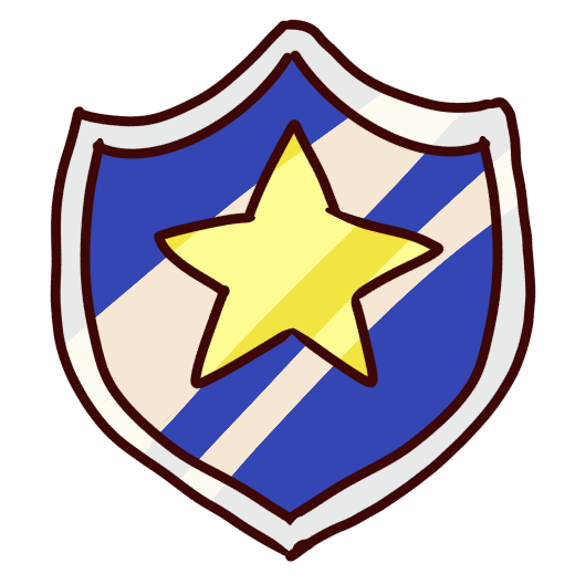 image of a shiny blue shield with a yellow star.